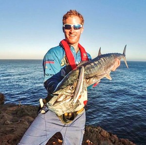 Spanish mackerel caught off the rocks